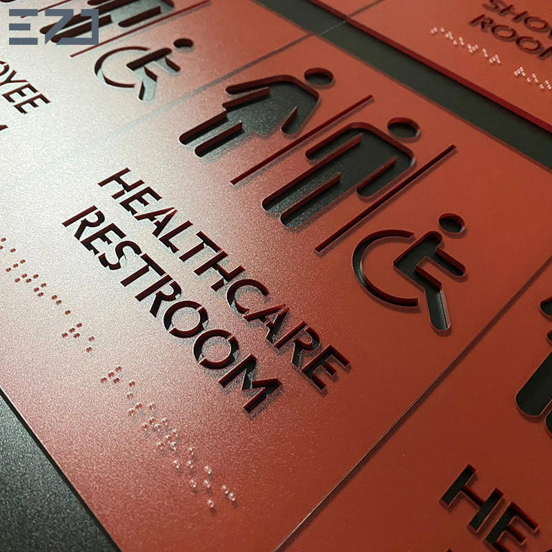 Ezd Personalized Hotel Stairs Floor Visual Guidance Signs with Ada Compliant Braille