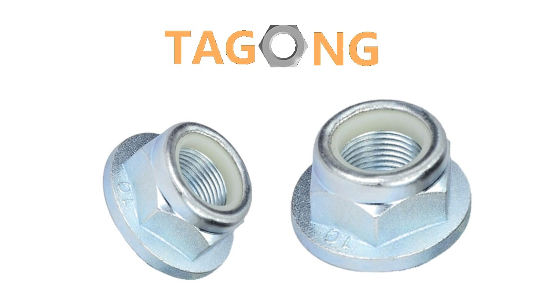 Гайка DIN EN1666 шестигранная с фланцем, сталь 45, цинк