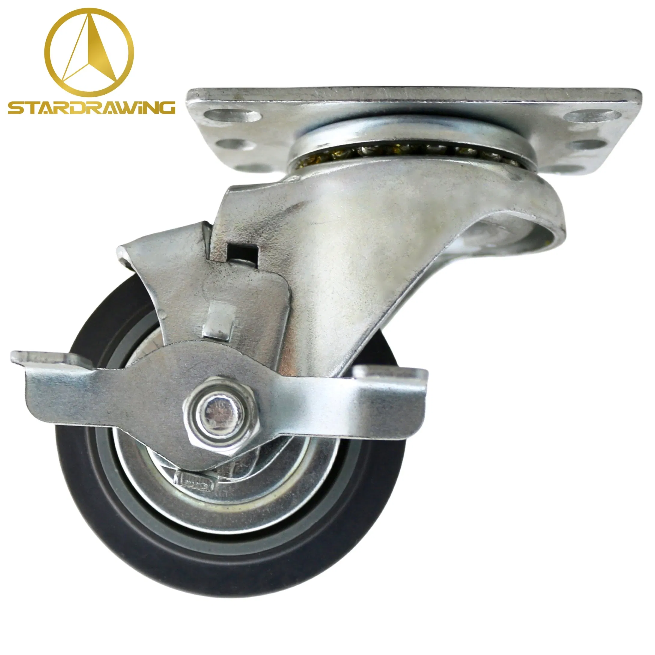 Stardrawing Plate TPR Tire Rubber Caster No Noise Wheel