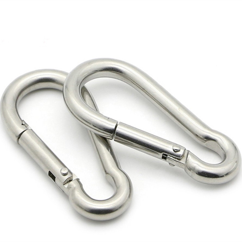 304/316 Stainless Steel Spring Gate O Rings Clip Hooks Zinc Alloy Round Metal Split Small Clamp Clasps Hook