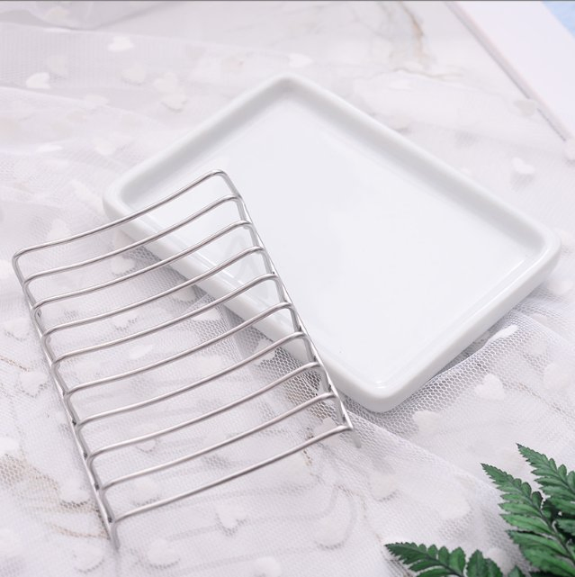 304 Stainless Steel Ceramic Soap Dish Bathroom Accessories
