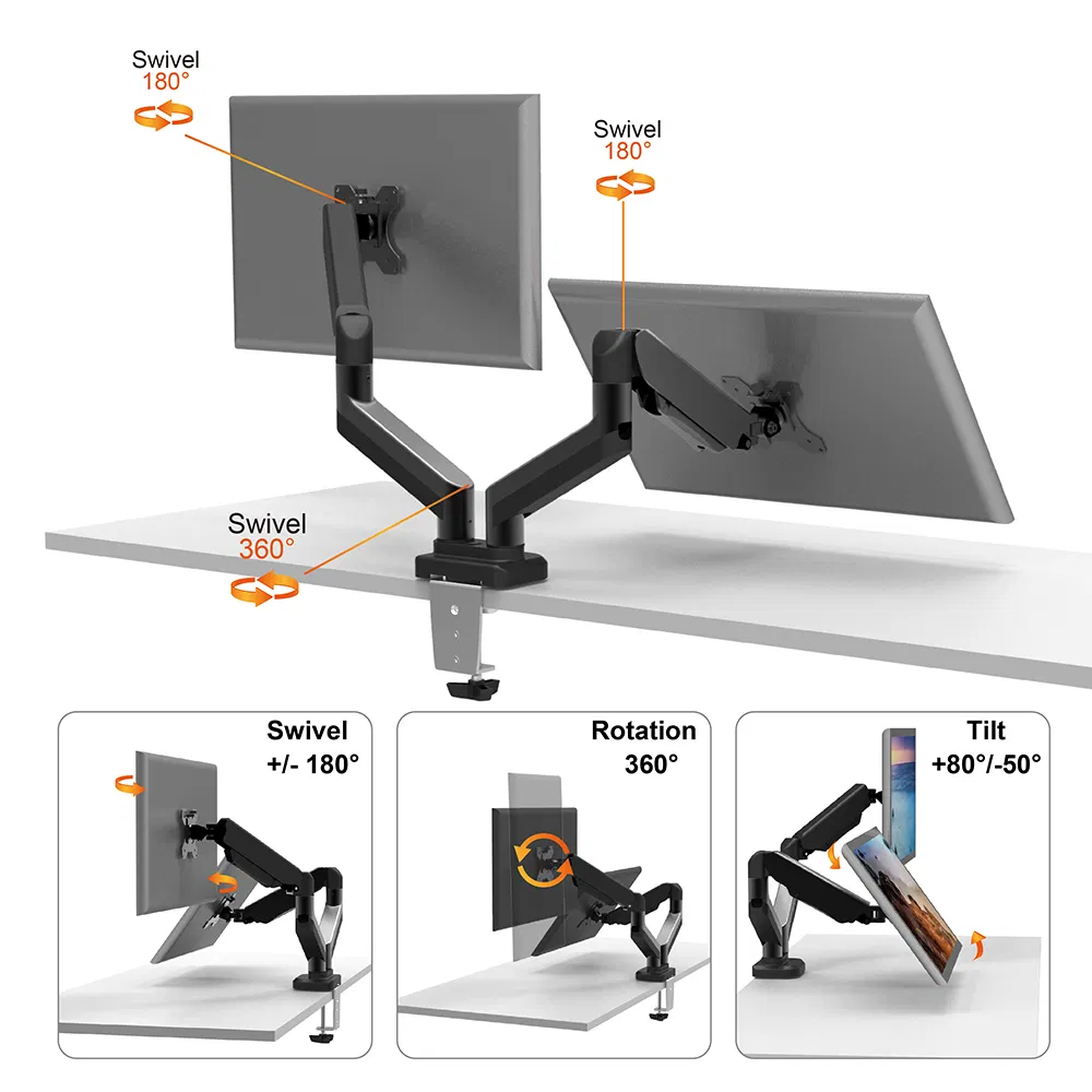 Кронштейн для двух мониторов с регулировкой