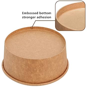 Factory Supply Disposable Kraft Paper Round Bowl 500ml~1450ml Material Food Packaging Salad Bowls with Lid