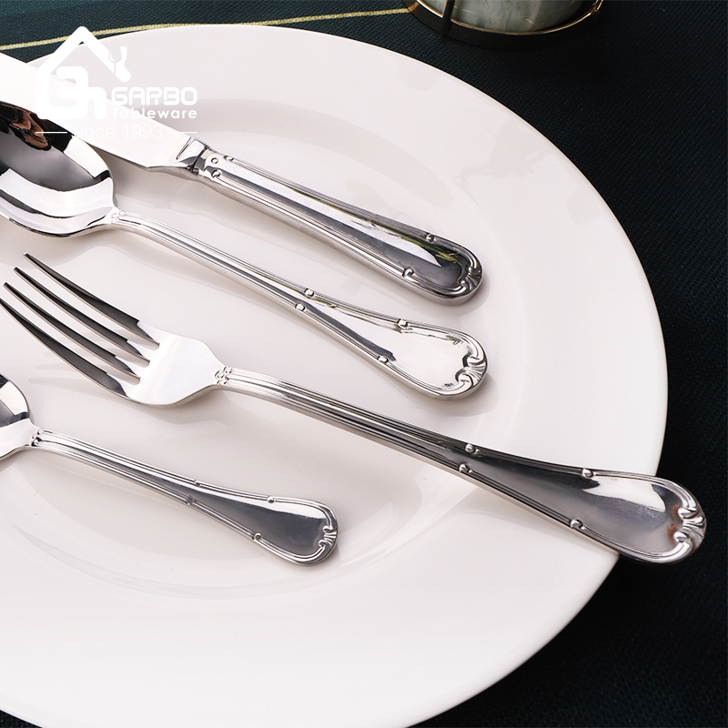 High-Grade Dishwasher Safe Stainless Steel Silver Cutlery Set Hotel Wedding Party Flatware Set Eating Utensils From Factory