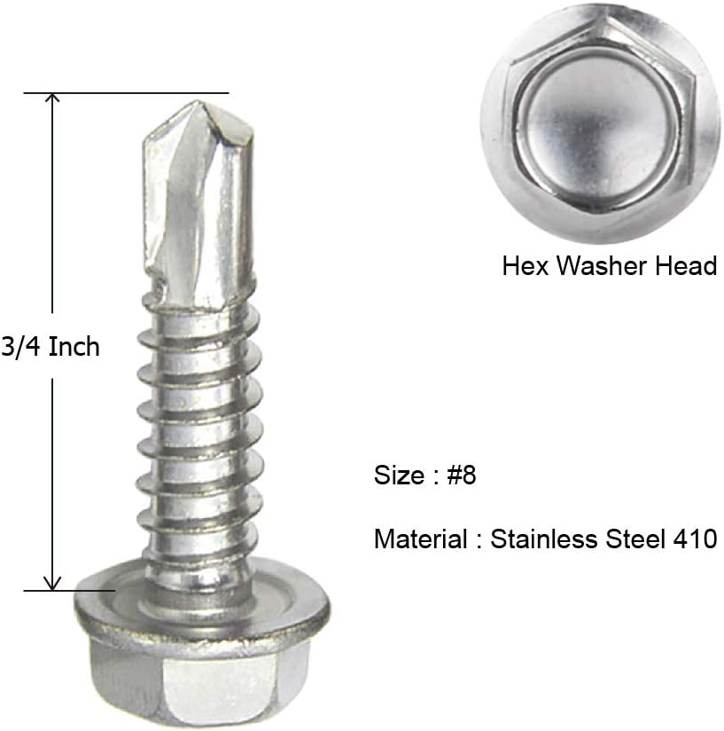 #8 Hex Washer Head Self Tapping Sheet Metal Tek Screws Self Drilling Screw