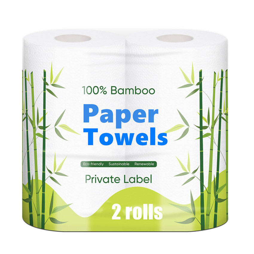 2 Ply Bamboo Toilet Paper Tissue Roll for Hotel Rooms, Washroom Projects, and Facility Restocking