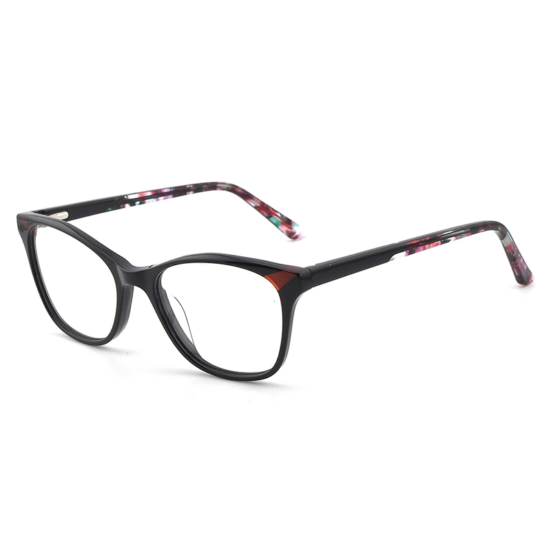 Tortoiseshell Women Men Lightweight Thin Optical Frame Square Acetate OEM Fashion Eyewear with Flexible Hinge