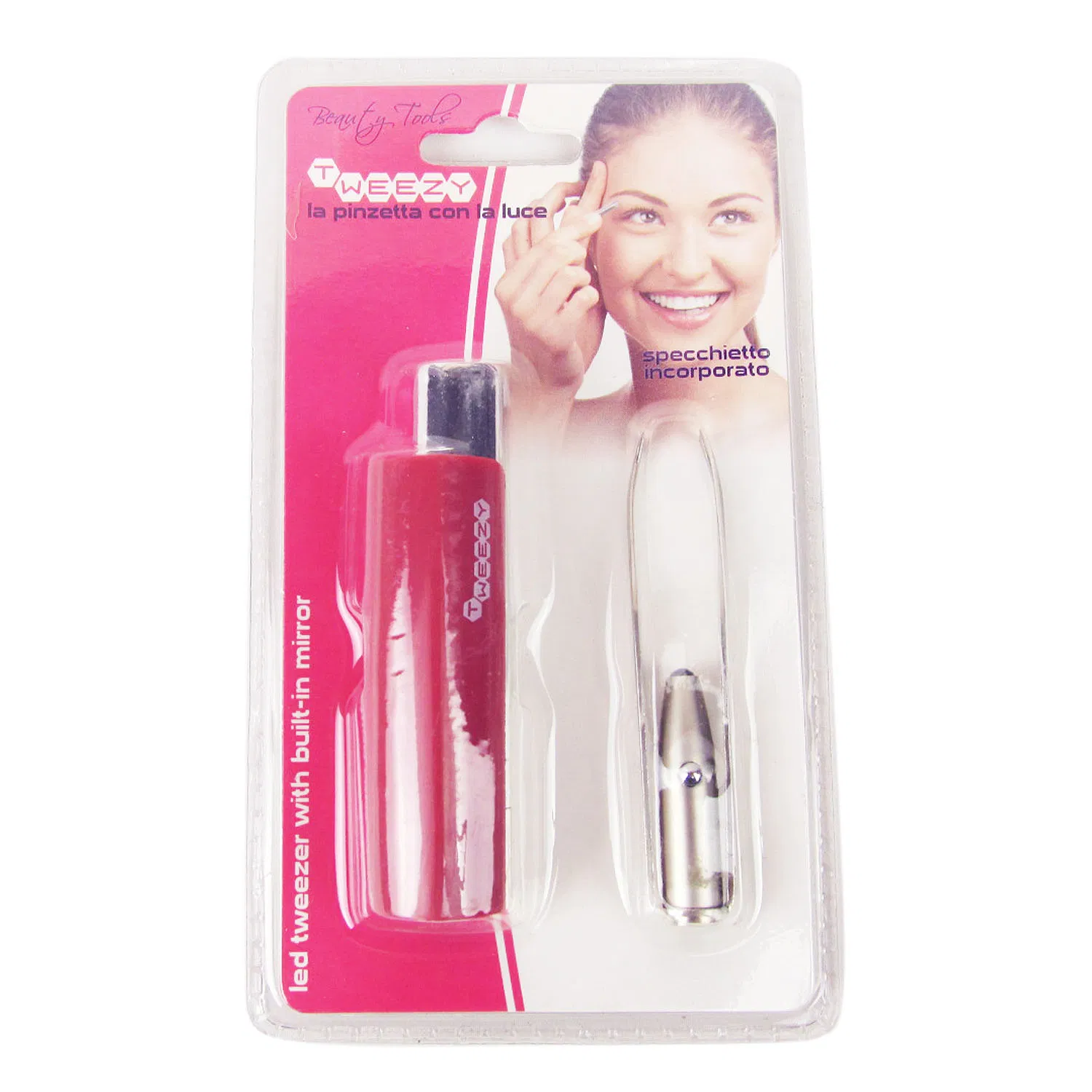 Tweezers with LED Light and Mirror Holder