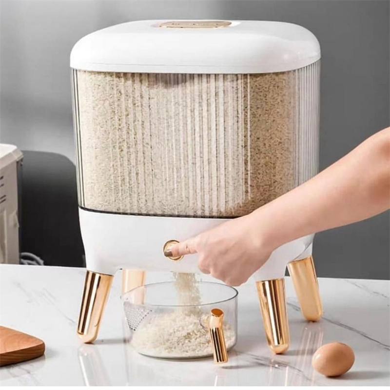 Fashion Press Rice Bucket Plastic Grain Storage Bucket Food Storage Box