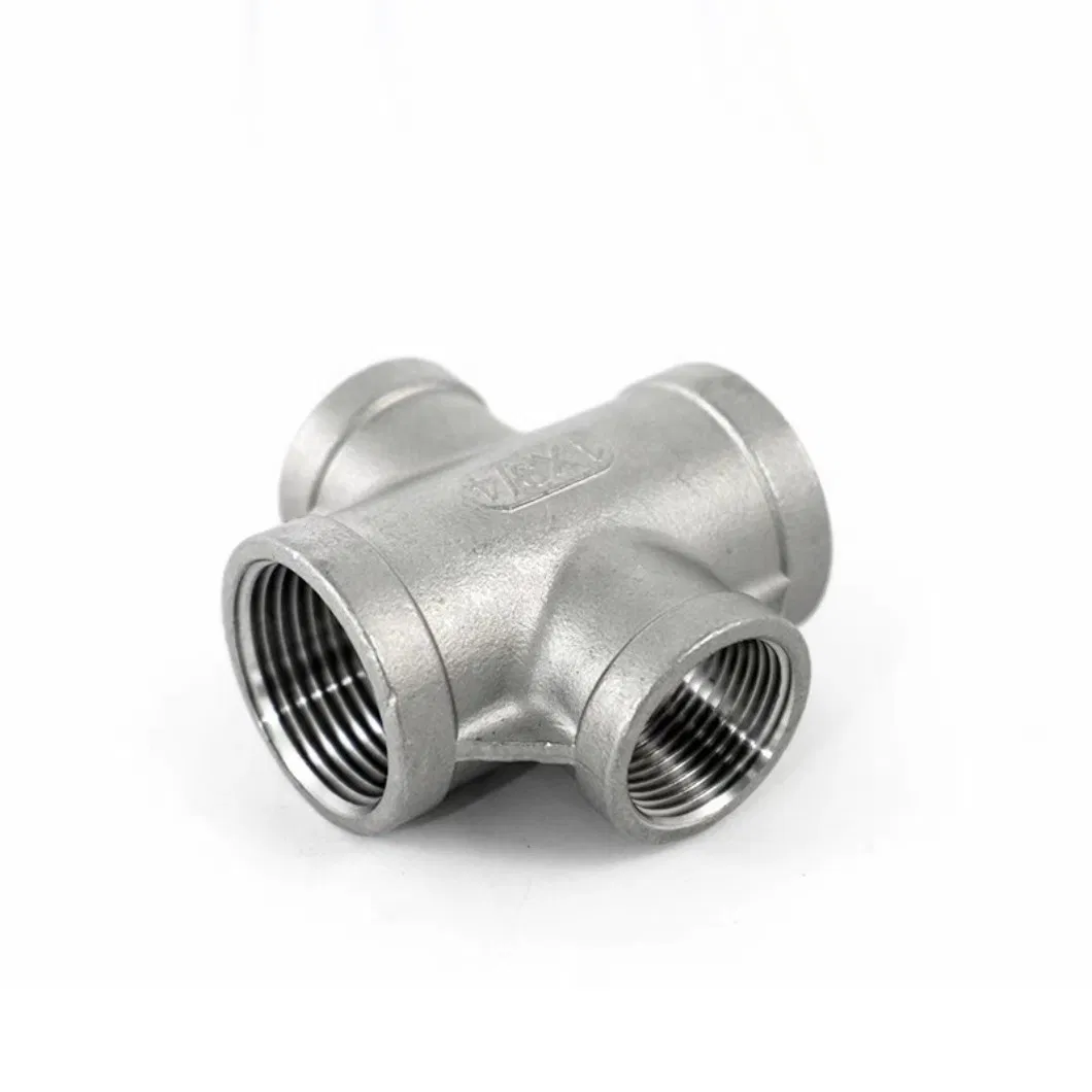 Durable Stainless Steel Four-Way Valve with Internal Thread Design