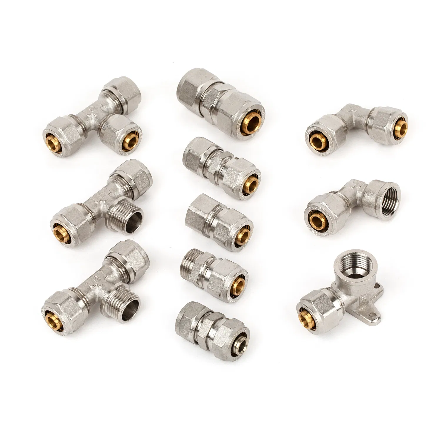 China Manufacturer Unf/ISO/SAE Tee Brass Compression Pipe Fittings