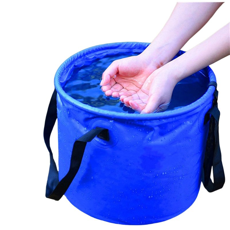 Outdoor Folding Bucket for Fishing Washing Camping PVC Material Convenient Foot Bucket, Travel Camping Items