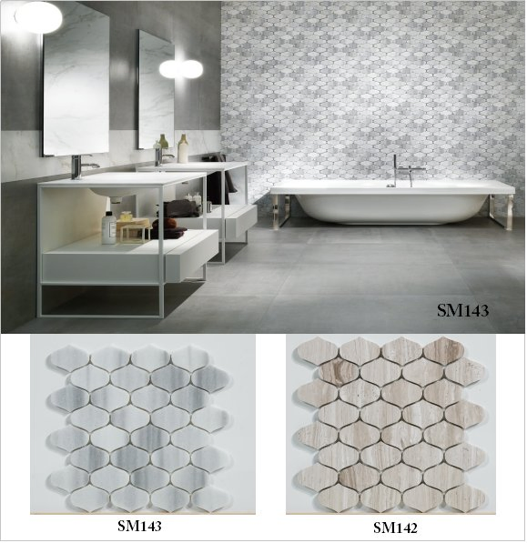 Мозаичная плитка из натурального мрамора для кухни и ванной