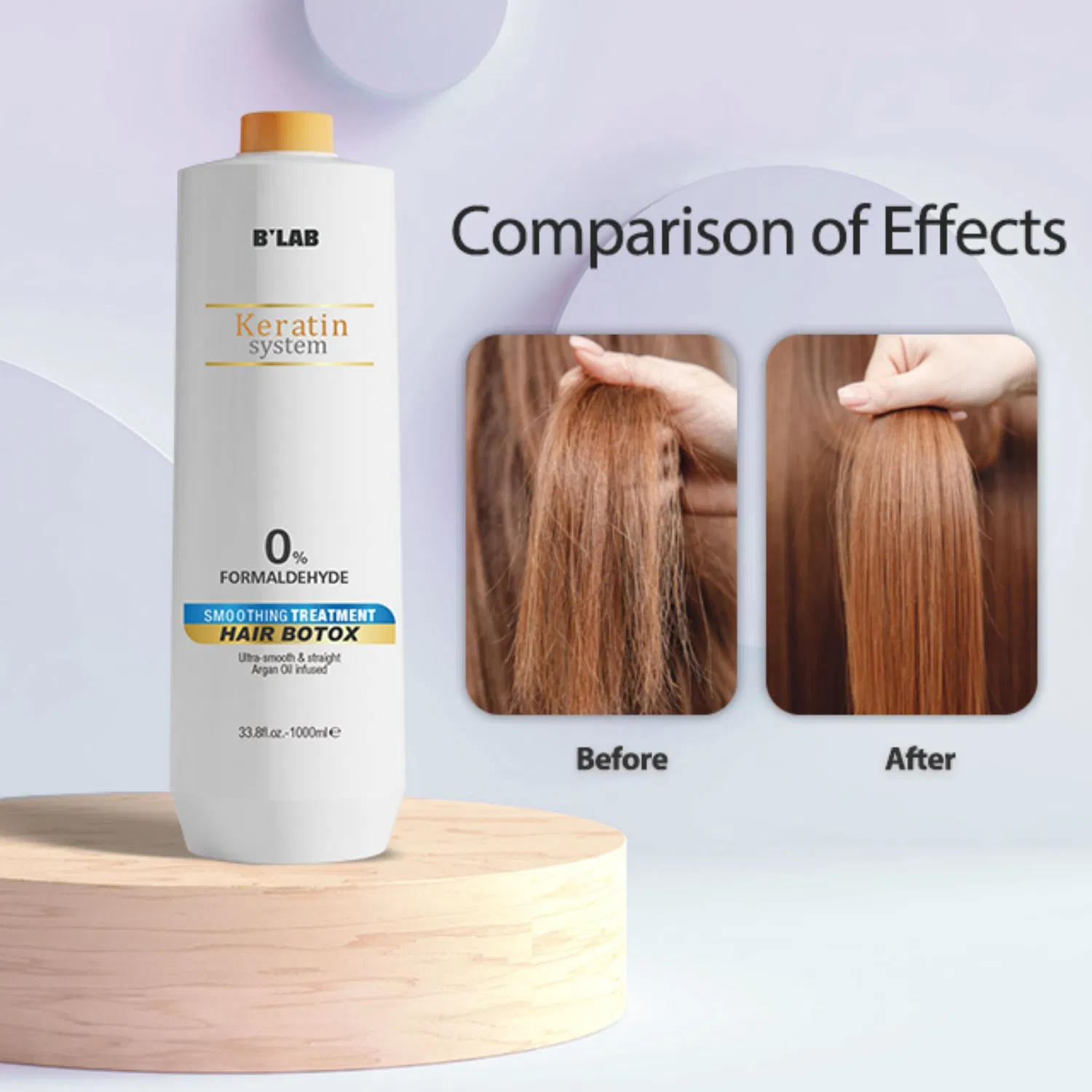 1000ml Professional Formula Brazilian Keratin Collagen Hair Straightening Treatment Cream