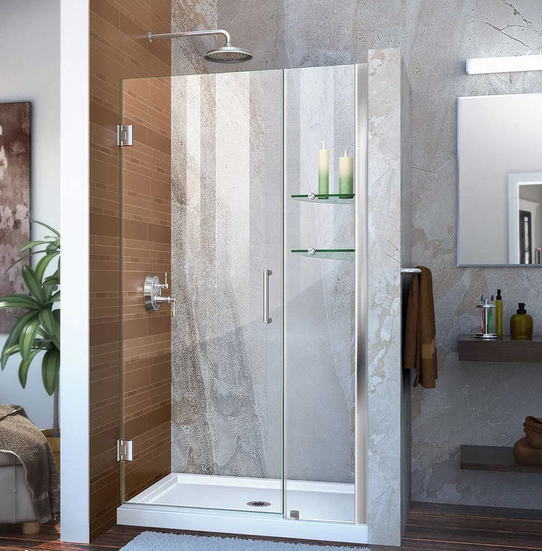 Tempered Glass Clear Shower Enclosure with Stainless Steel Brushed From Foshan