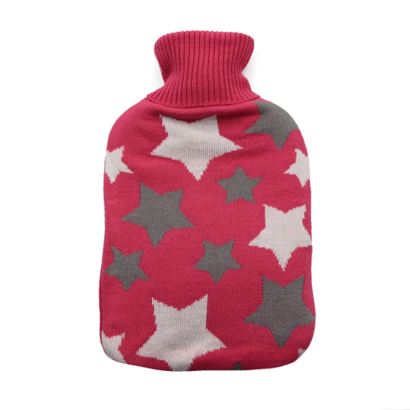 New Design Traditional Star Pattern Custom Knitted Hot Water Bottle Hot Water Bag Rubber Cover