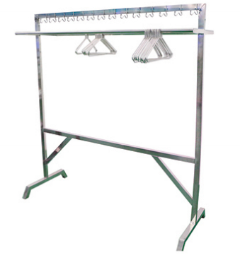Double Sided Garment Rack 20 30 40 Stainless Steel Hooks Industrial Clothing Display Stand Heavy Duty