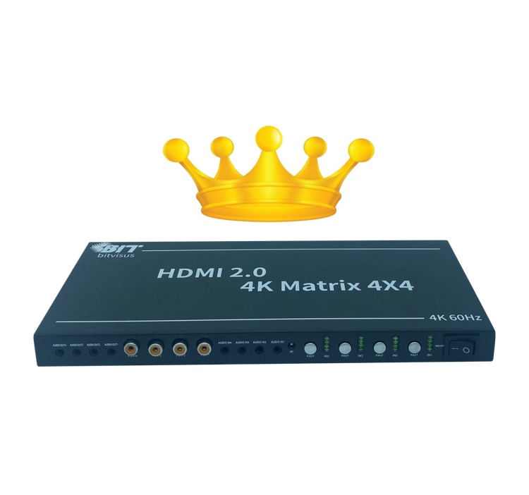 Bitvisus HDMI Matrix 4 in 4 out 4X4 Switch Multiple Input Port Matrix Switcher