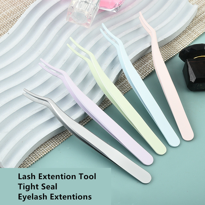 Custom Logo DIY Makeup cosmetic Beauty Tools Salon Stainless Steel Eyelash Tweezers
