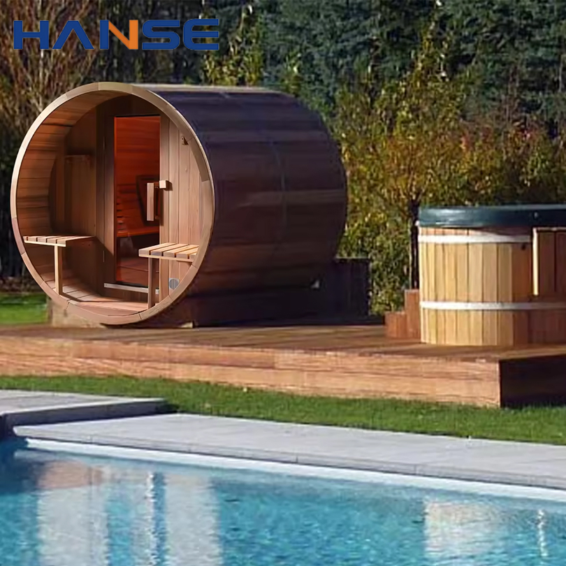 Инфракрасная сауна-бочка из канадского кедра на 6 человек