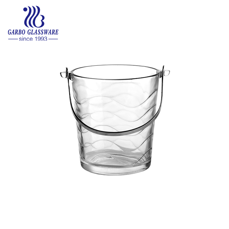 Wholesale Glassware Clear Skull Face Whisky Ice Bucket Sets Classic Glass Ice Bucket