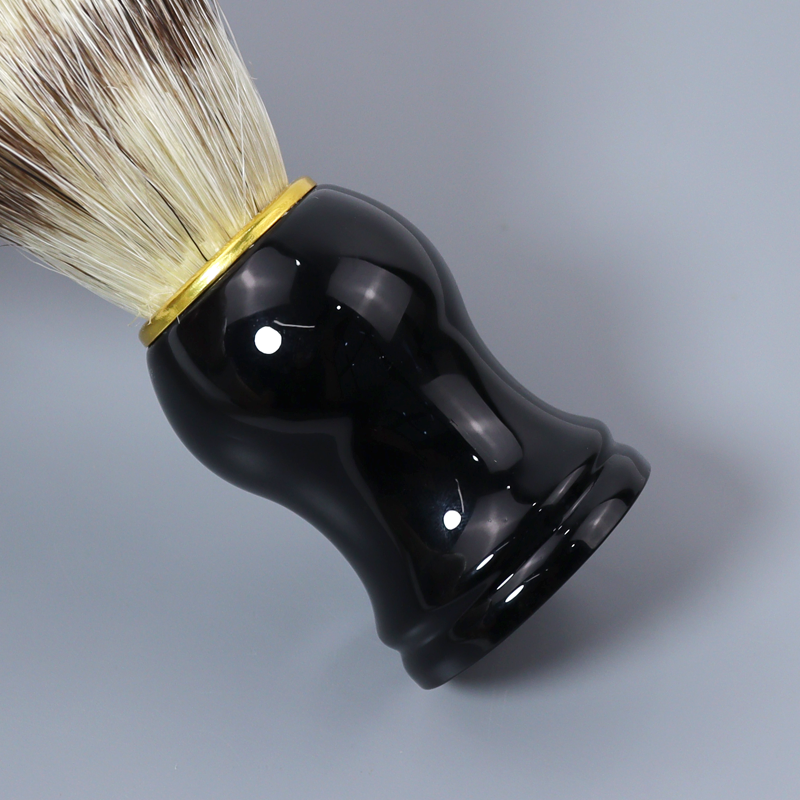 Black Hand Crafted Pure Badger Shaving Brush with ABS Plastic Handle Mens Luxury Professional Hair Salon Tool for Barbershop