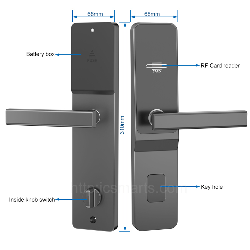Hotel Home Security Cylinder Electronic Motel Door Lock