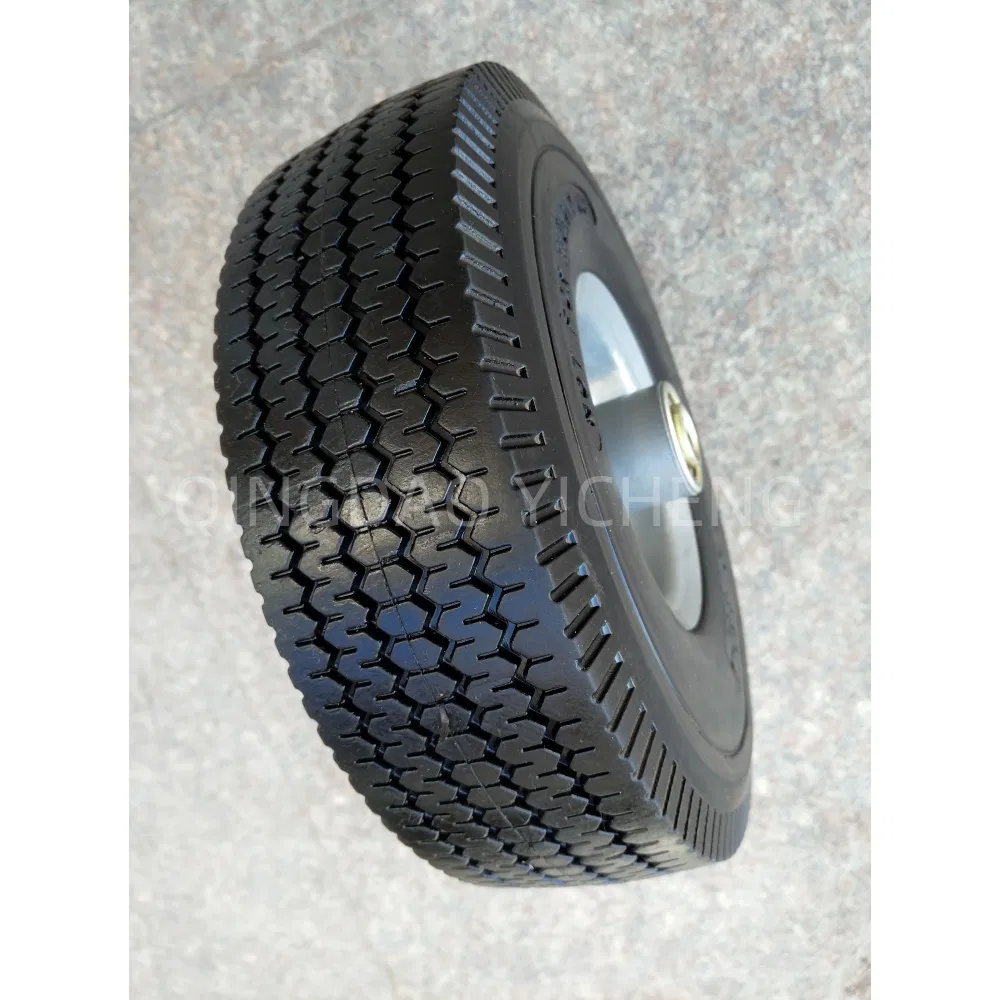 PU Foam Flat Wheel Solid Swivel Caster for Wheelbarrow Hand Trolley Flat