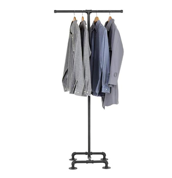Industrial Water Pipe Coat Rack Floor Hanger Simple Bedroom Household Clothes Bag Rack