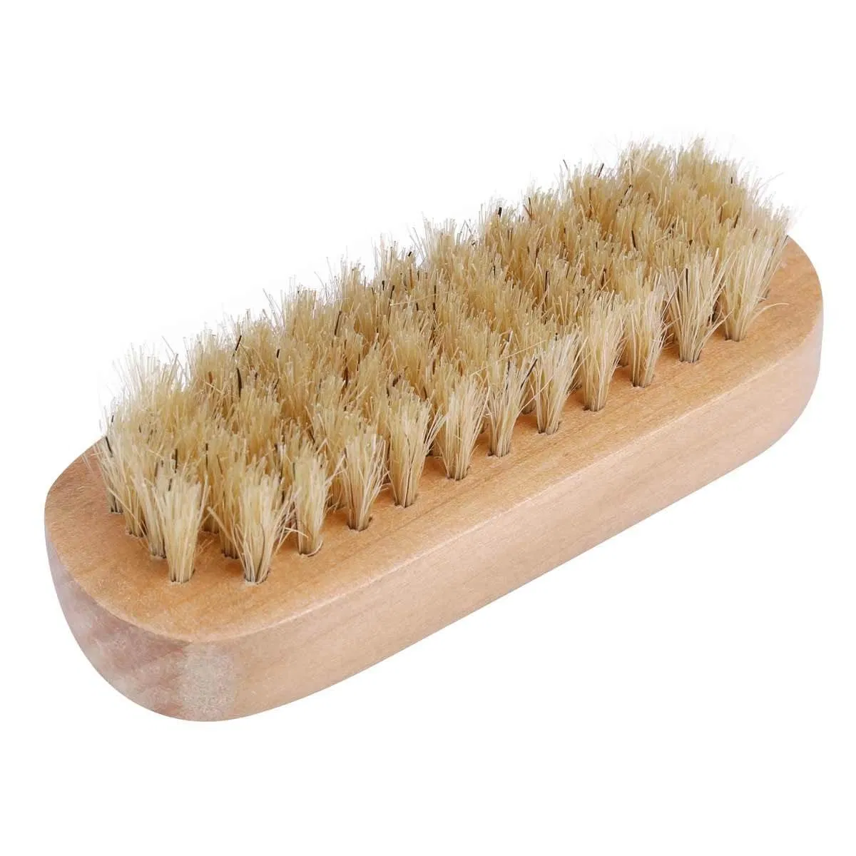 Natural Boar Bristle Double-Sided Nail Brush Wooden Nail Cleaning Dust Brush for Scrubbing Nails and Toes