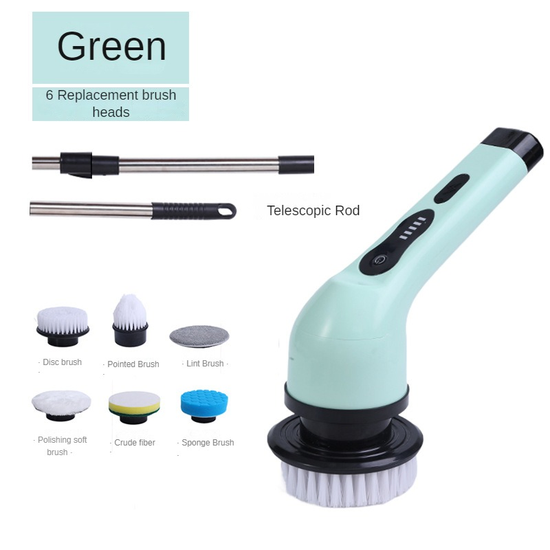Retractable and Replaceable Brush Head Household Kitchen Bathroom Handheld Electric Cleaning Brush