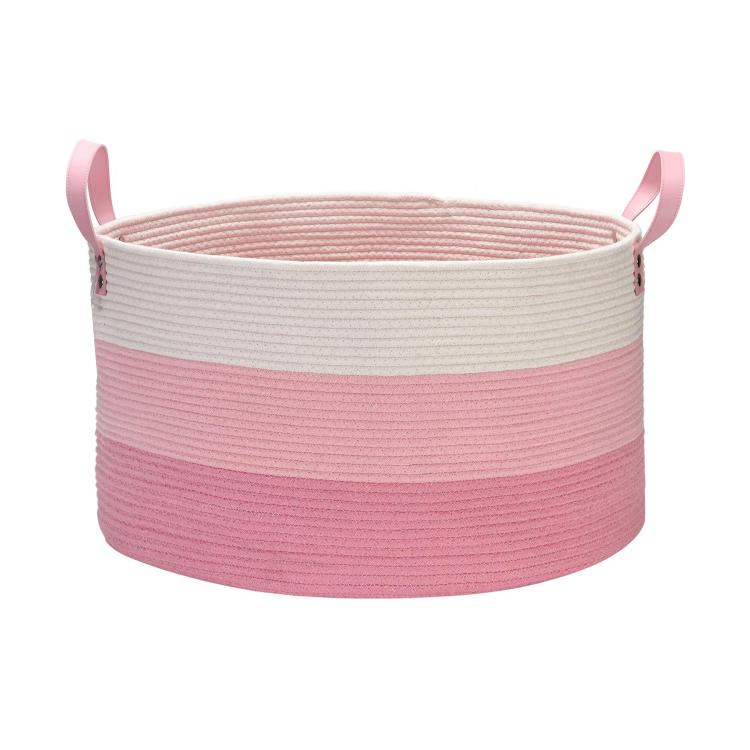 Storage Cotton Rope Basket Woven Laundry Basket