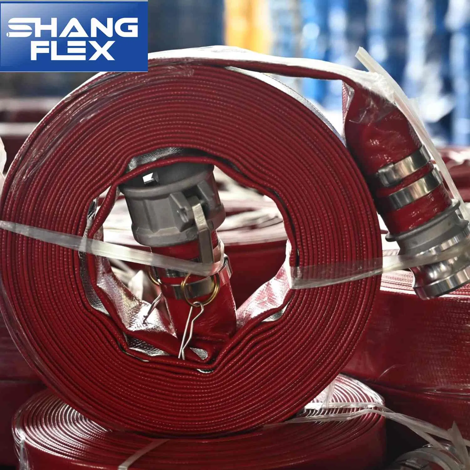 Flexible Red Water Conduction and Booster PVC Lay Flat Hose