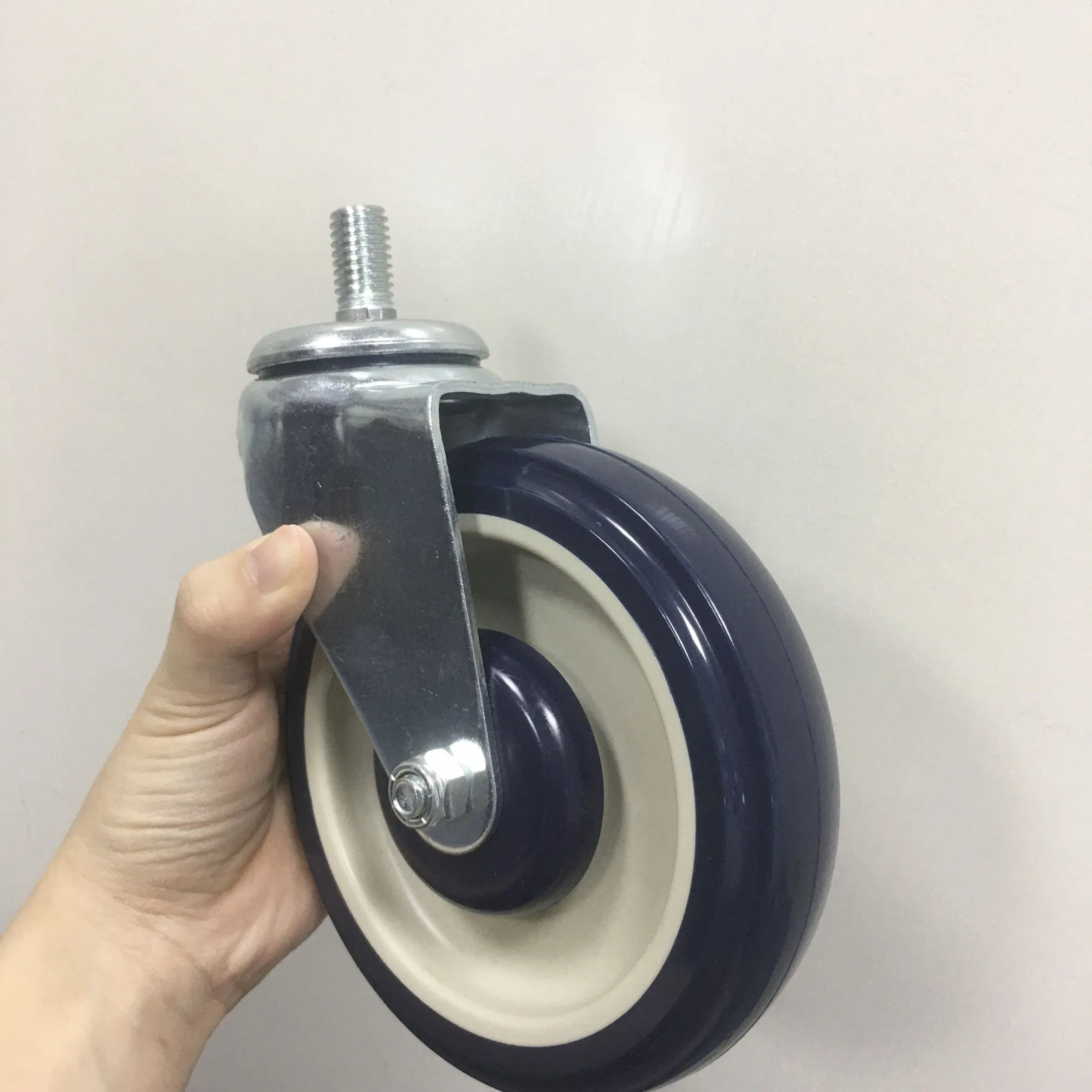 Wbd China Wheel Manufacturer Blue Shopping Cart Caster Wheels 100 125 mm Diameter