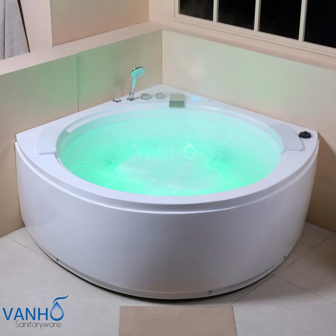 Угловая акриловая ванна с гидромассажем и ароматерапией