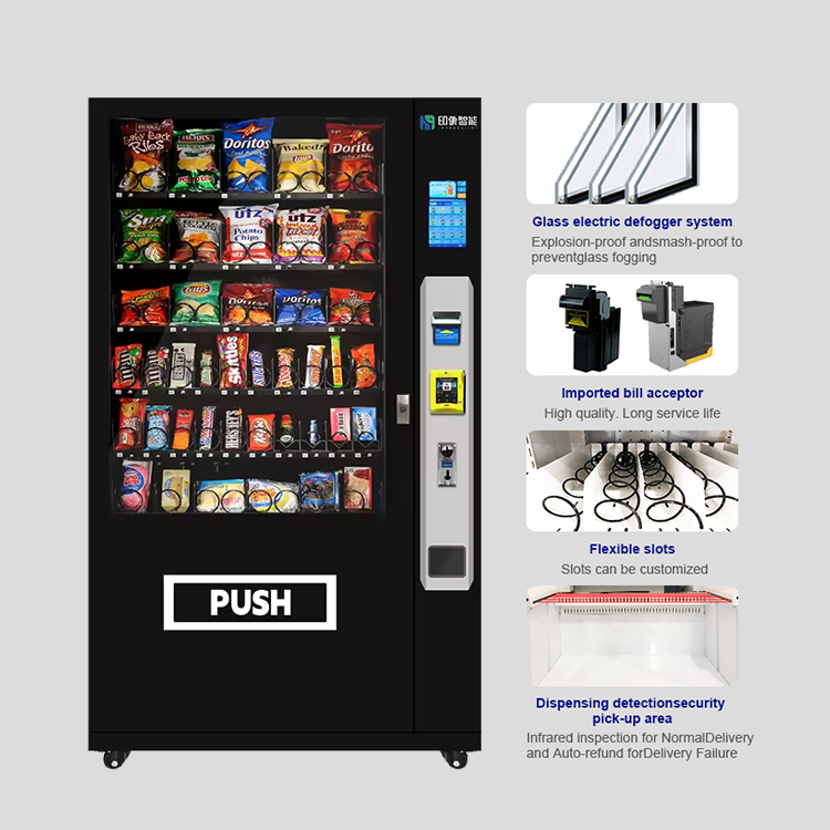Factory Cheap Price Vending Machines Card Bill Coin Snack Vending Machine Bottle Drinks Durable Large Capacity 60 Slots Steel