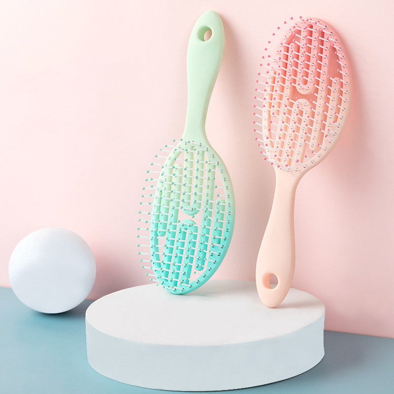 Custom Curve Scalp Massage Comb Creative Breathable Brush OEM Detangler Massage Hairbrush