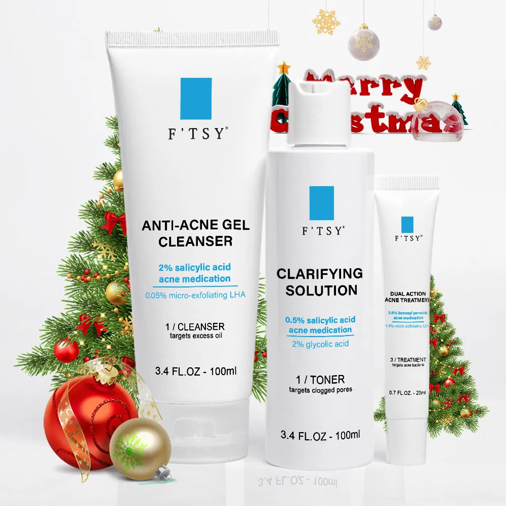 Custom Private Label Professional Acne Treatment Skincare Care Set Oil Control Men Grooming Care Kit