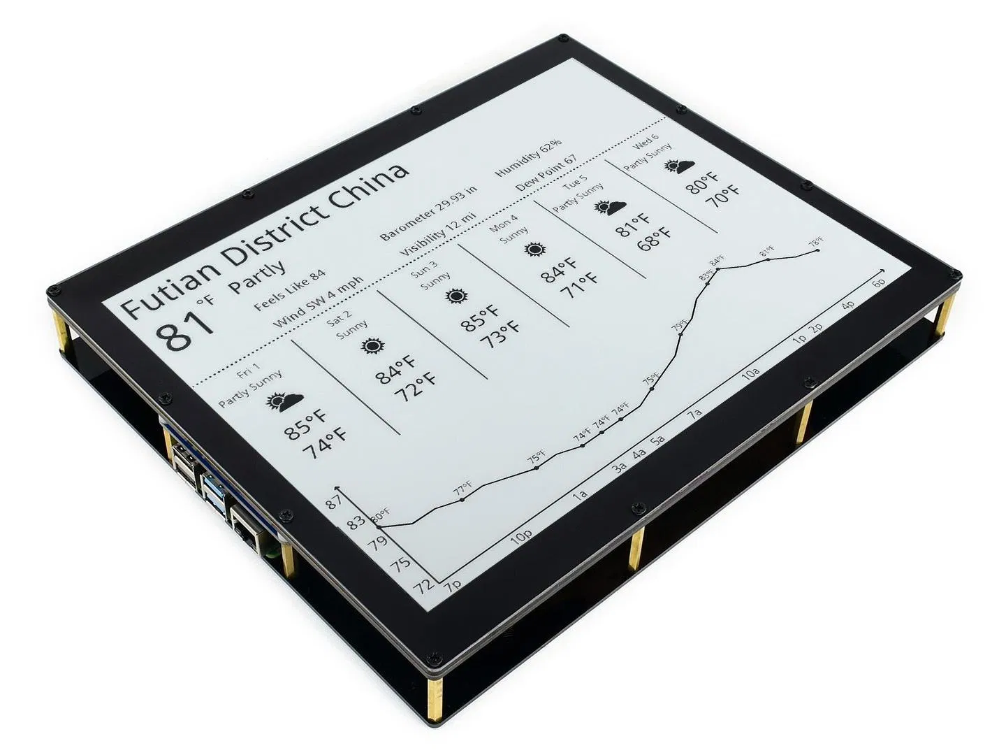 12.48 Inch Large Tri-Color (Red/Black/White) E-Ink Display Panel Esp32/Arduino-Compatible OEM Module for Digital Shelf Labels & Signage Stm32 Risk Control