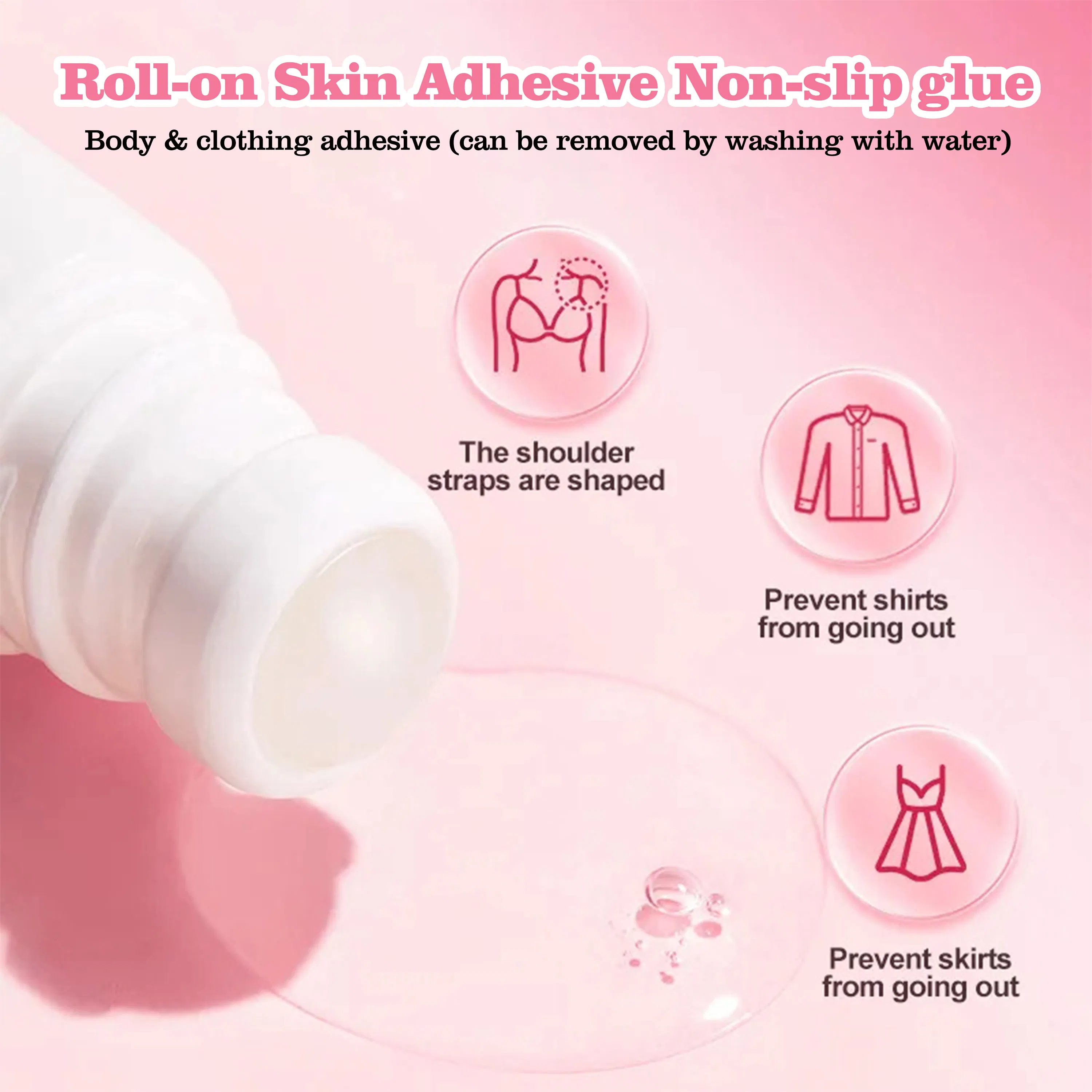 Wholesale Adhesive Glue Sticky Clothing Bra Roll on Liquid Body Skin Glue