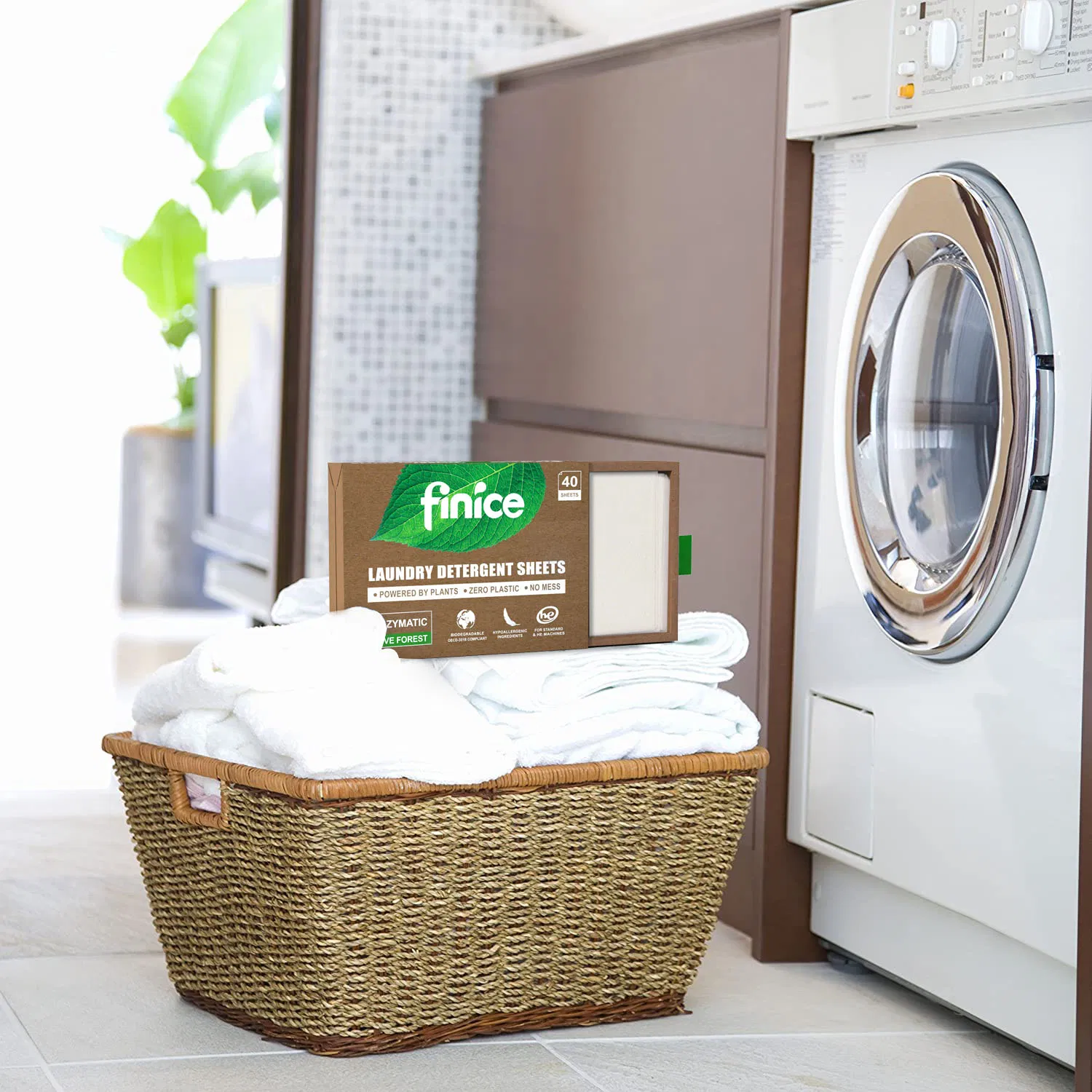 Fnc766 Eco Biodegradable Hypoallergenic Laundry Wash Sheet Strips