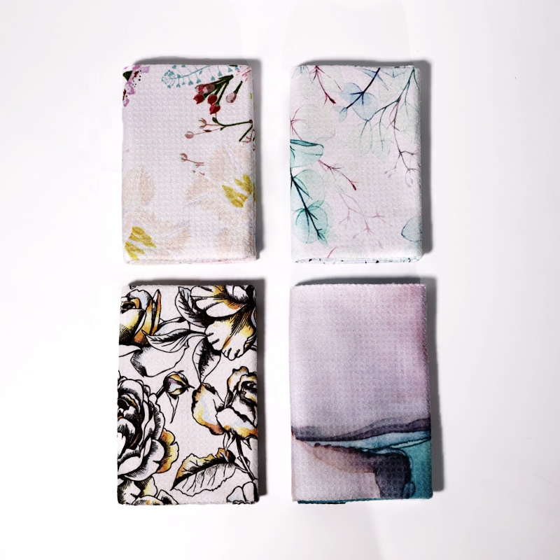 Custom 85% Polyester 15% Nylon Kitchen Dish Towel Waffle Woven Tea Towel for Kitchen Cleaning