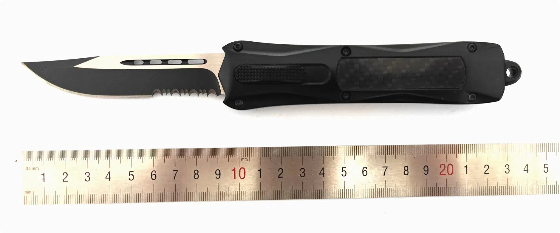 Factory Price Carbon Fiber Handle Hunting Sliding Large Self Defense Otf Auto Wholesale Automatic Knife