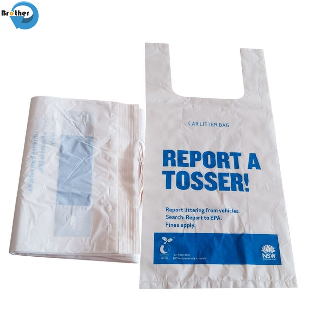 100% Biodegradable and Compostable Kitchen Waste Trash Bags on Roll Corn Starch Disposal Garbage Bags Match to En13432