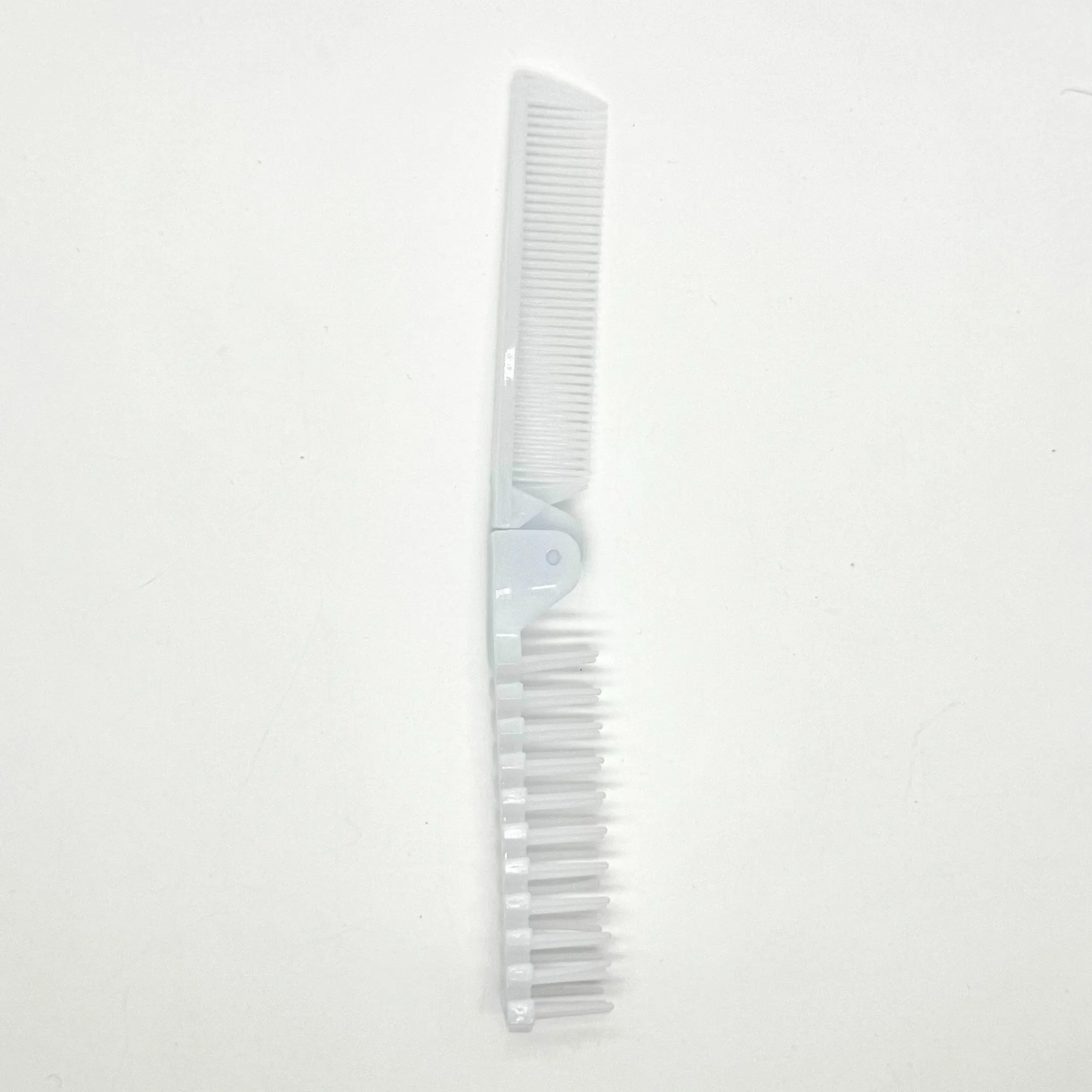 White Double Toothed Plastic Folding Comb 07