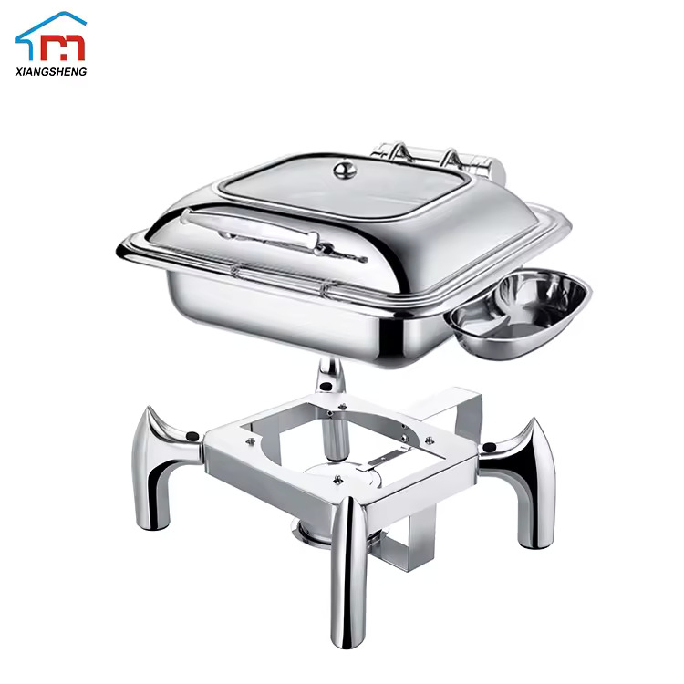 Xiangsheng Electric Heating Rectangle Stainless Steel Chafing Dish with Visible Window