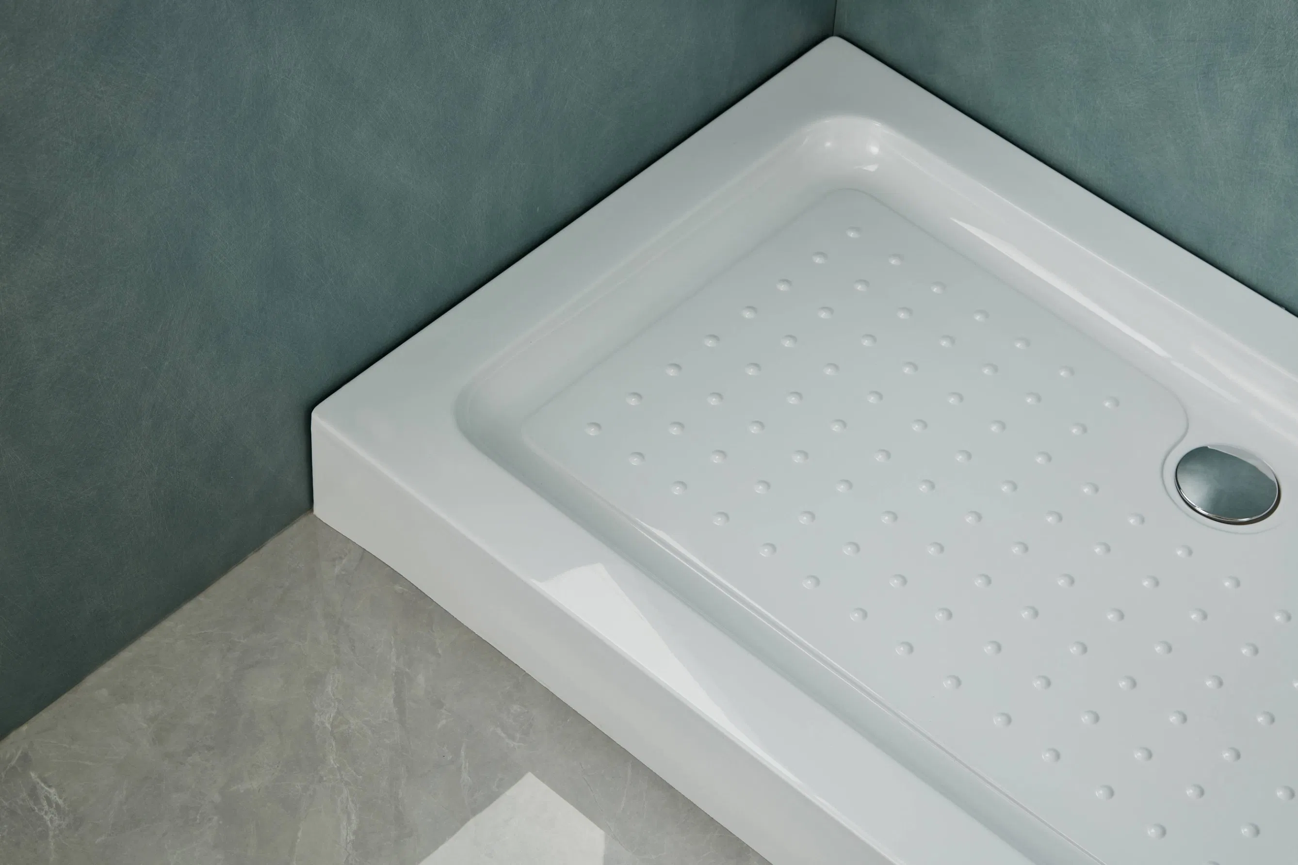 Environmental Rectangular White Acrylic Deep Slim Flat Bath Base/Tray/Pan