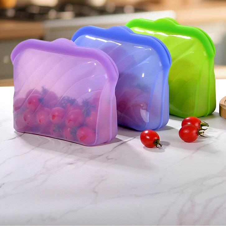 Customizable Microwave Safe Zip Lock Reusable Silicone Food Storage Bag