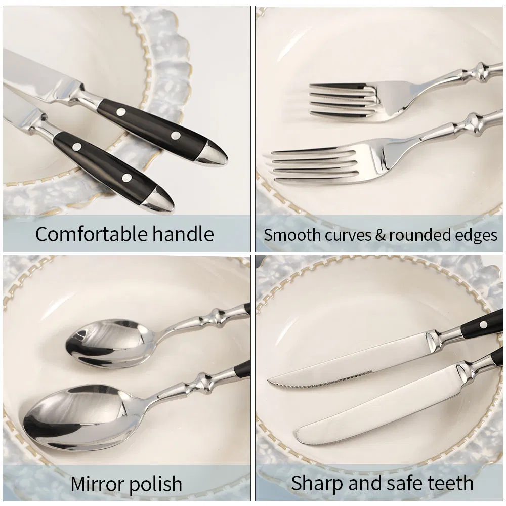 Tableware with Bakelite Handle Stainless Steel Flatware Spoon Fork Knife Silverware Set