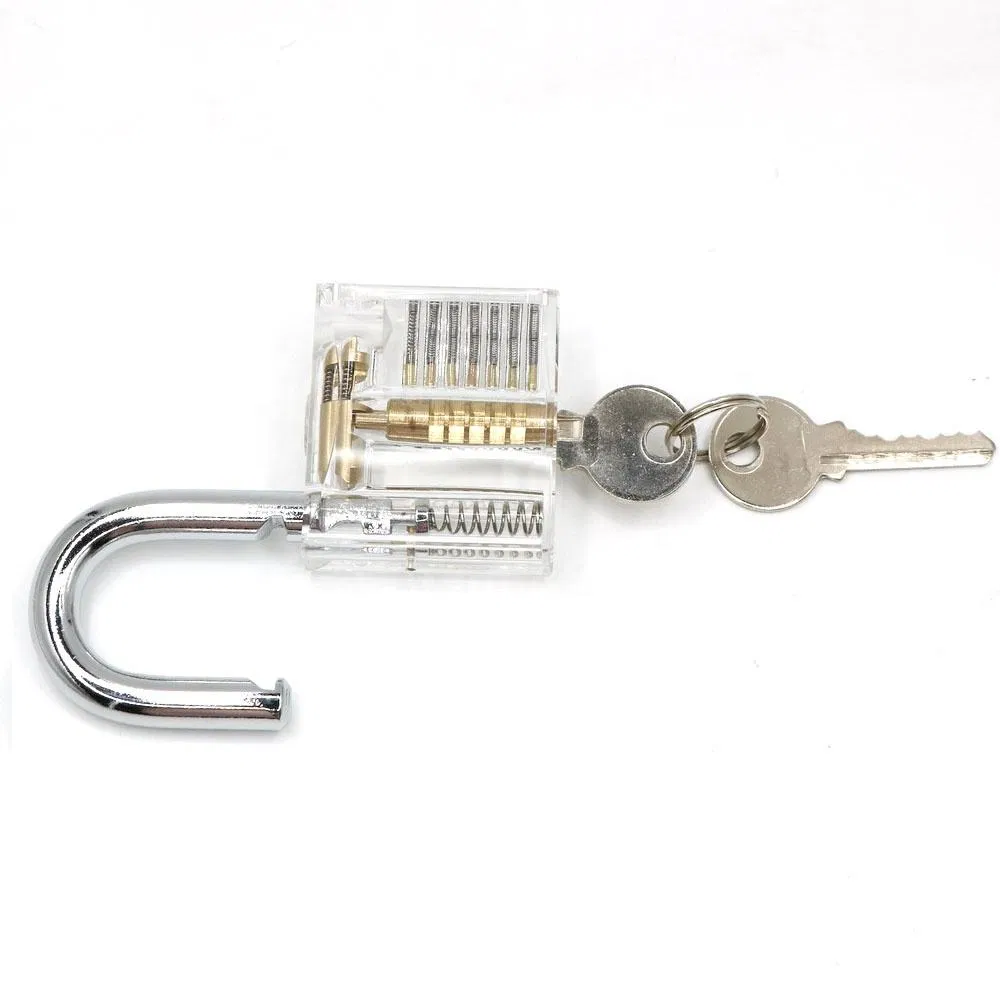 Locksmith Professional Training Skill 50mm Clear Transparent Cutaway Practice Transparent Padlock